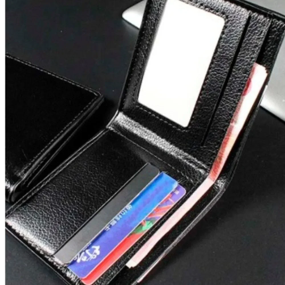3for$20 Men's Business Style Simple Pu Leather Short Wallet daily use